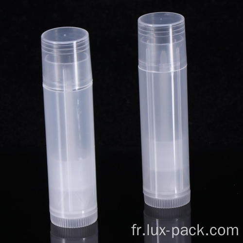 Tube de baume à lèvres en plastique transparent vide